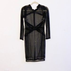 Black Beaded Sheer Dress